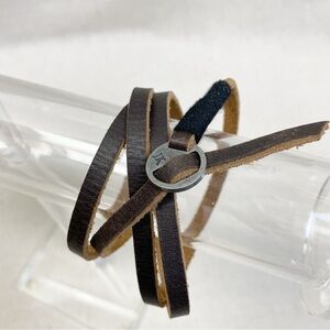 Jewel Kade dark brown leather wrap bracelet